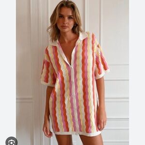 YLLW The Label Felix Knit Striped Mini Dress